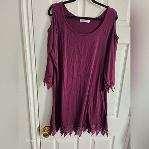 Womans maroonishpurplish dress